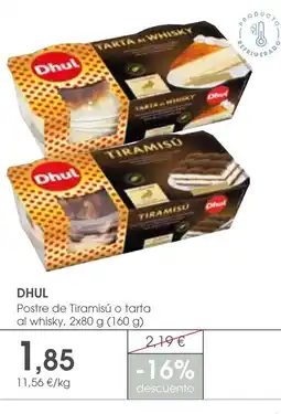 Supermercados Plaza DHUL Postre de Tiramisú o tarta al whisky oferta