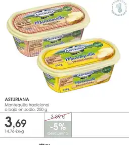 Supermercados Plaza ASTURIANA Mantequilla tradicional o baja en sodio oferta