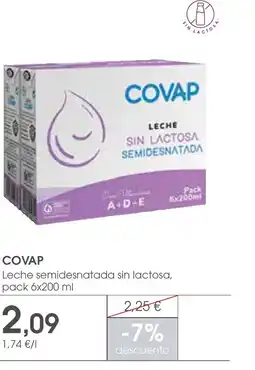 Supermercados Plaza COVAP Leche semidesnatada sin lactosa oferta