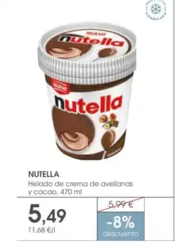 Supermercados Plaza NUTELLA Helado de crema de avellanas y cacao oferta