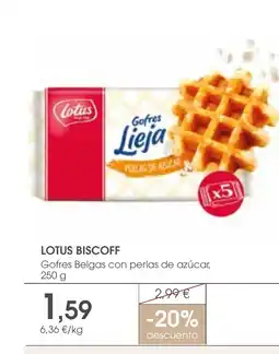 Supermercados Plaza LOTUS BISCOFF Gofres Belgas con perlas de azúcar oferta