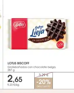 Supermercados Plaza LOTUS BISCOFF Grofebañados con chocolate belga oferta
