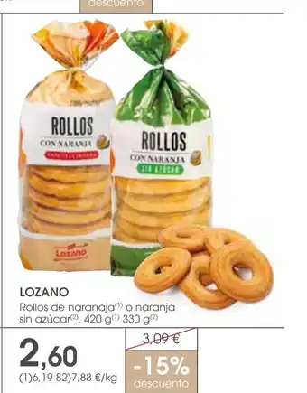 LOZANO Rollos de naranaja o naranja sin azúcar