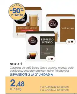 Supermercados Plaza NESCAFÉ Cápsulas de café Dolce Gusto expreso intenso, café con leche, descafeinado con leche, 16 cápsulas oferta