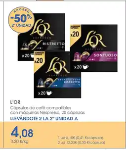 Supermercados Plaza L'OR Cápsulas de café compatibles con máquinas Nespresso, 20 cápsulas oferta
