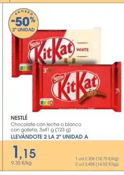 Supermercados Plaza NESTLÉ Chocolate con leche o blanco con galleta oferta