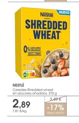 Supermercados Plaza NESTLÉ Cereales Shredded wheat sin azúcares añadidos oferta