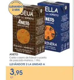 Supermercados Plaza ANETO Caldo casero de fideuá o paella de pescado-marisco oferta