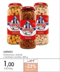 Supermercados Plaza LUENGO Garbanzos, alubias o lentejas cocidas oferta