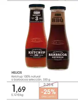 Supermercados Plaza HELIOS Ketchup 100% natural o barbacoa selección oferta