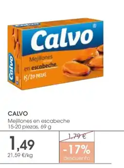 Supermercados Plaza CALVO Mejillones en escabeche 15-20 piezas oferta