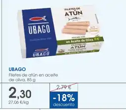Supermercados Plaza UBAGO Filetes de atún en aceite de oliva oferta