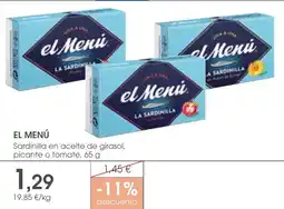 Supermercados Plaza EL MENÚ Sardinilla en aceite de girasol, picante o tomate oferta