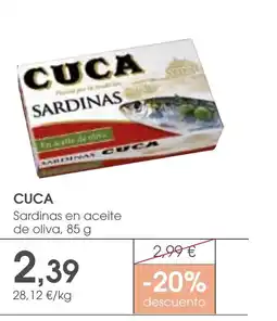 Supermercados Plaza CUCA Sardinas en aceite de oliva oferta