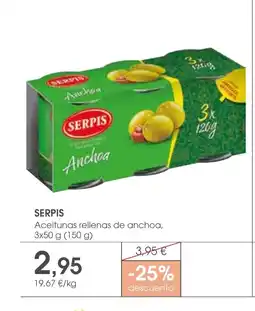 Supermercados Plaza SERPIS Aceitunas rellenas de anchoa oferta