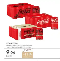 Supermercados Plaza COCA COLA Refresco de cola con gas original, zero y zero zero oferta