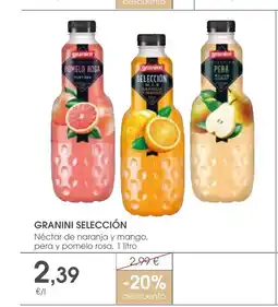 Supermercados Plaza GRANINI SELECCIÓN Néctar de naranja y mango, pera y pomelo rosa oferta