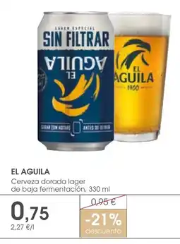 Supermercados Plaza EL AGUILA Cerveza dorada lager de baja fermentación oferta