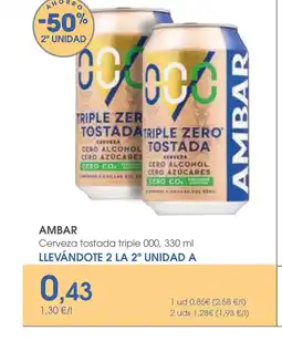 Supermercados Plaza AMBAR Cerveza tostada triple 000 oferta
