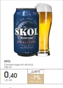 Supermercados Plaza SKOL Cerveza lager sin alcohol oferta