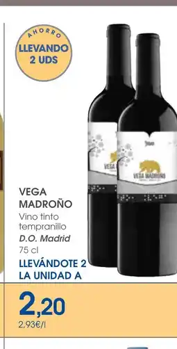 Supermercados Plaza VEGA MADROÑO Vino tinto tempranillo D.O. Madrid oferta