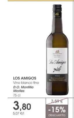 Supermercados Plaza LOS AMIGOS Vino blanco fino D.O. Montilla Moriles oferta