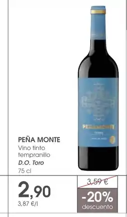 Supermercados Plaza PEÑA MONTE Vino tinto tempranillo D.O. Toro oferta