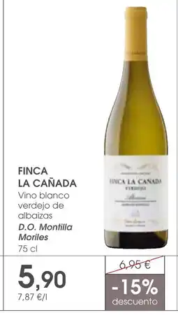 Supermercados Plaza FINCA LA CAÑADA Vino blanco verdejo de albaizas D.O. Montilla Moriles oferta