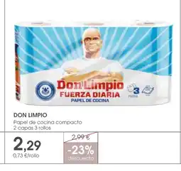 Supermercados Plaza DON LIMPIO Papel de cocina compacto 2 capas 3 rollos oferta