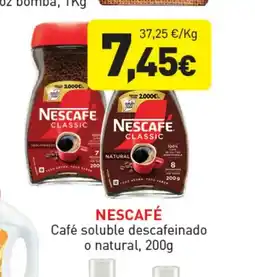 Hiperber NESCAFÉ Café soluble descafeinado o natural oferta