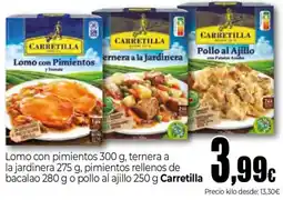 Unide Market CARRETILLA Lomo con pimientos ternera a la jardinera pimientos rellenos de bacalao o pollo al ajillo oferta