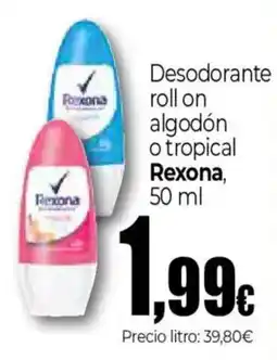 Unide Market REXONA Desodorante roll on algodón o tropical oferta