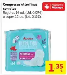 Alcampo Auchan - compresas ultrafinas con alas oferta