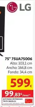 Alcampo Lg - 75 75ua75006 oferta