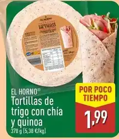 ALDI El horno - tortillas de trigo con chia y quinoa oferta
