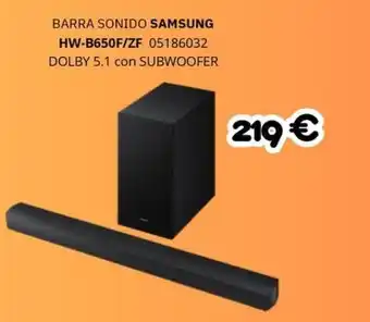 SAMSUNG Barra sonido hw-b650f/zf 05186032 dolby 5.1 con subwoofer