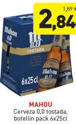 Hiperber MAHOU Cerveza 0,0 tostada oferta