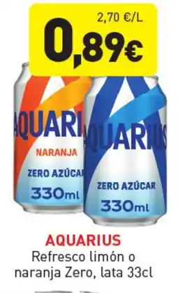 Hiperber AQUARIUS Refresco limón o naranja Zero oferta