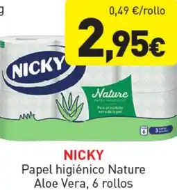 Hiperber NICKY Papel higiénico Nature Aloe Vera, 6 rollos oferta