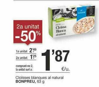 BonpreuEsclat Cloïsses Blanques Al Natural Bonpreu oferta