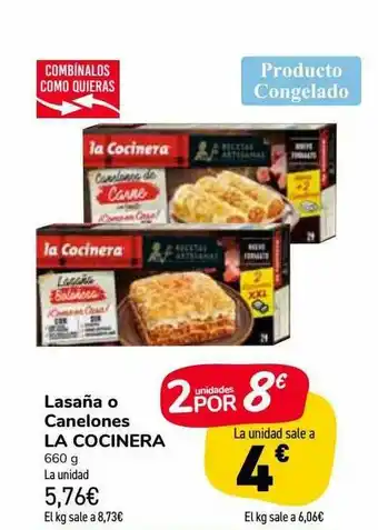 Carrefour Market Lasaña O Canelones La Cocinera oferta