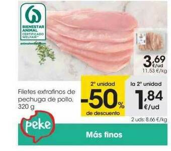 Eroski Filetes Extrafinos De Pechuga De Pollo oferta