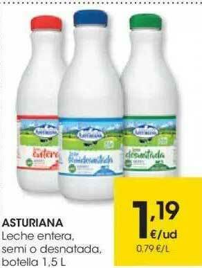 Eroski Asturiana Leche Entera, Semi O Desnatada oferta