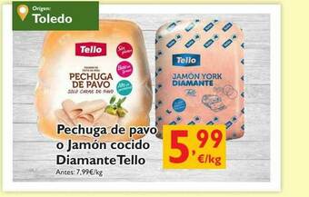 Supermercados La Despensa Pechuga De Pavo O Jamón Cocido Diamante Tello oferta