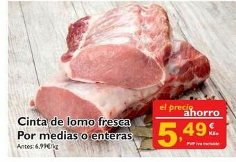 Supermercados La Despensa Cinta De Lomo Fresca Por Medias O Enteras oferta