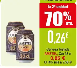 mYm supermercados Amstel Cerveza Tostada Oro oferta