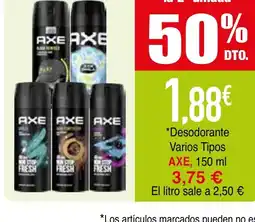 mYm supermercados Axe Desodorante Varios Tipos oferta