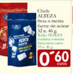 Supermercados Bip Bip ALTEZA Chicle fresa o menta fuerte sin azúcar oferta