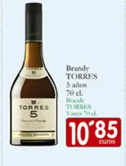 Supermercados Bip Bip TORRES Brandy 5 años oferta