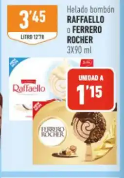 Supermercados Deza RAFFAELLO 0 FERRERO ROCHER Helado bombóFERRERO ROCHER oferta